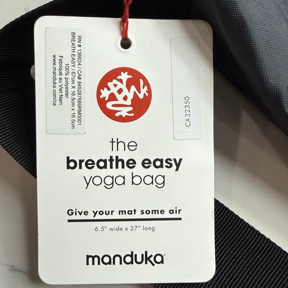 Manduka Breathe Easy Yoga Mat Carrier Pocket Sling Bag Adjustable Strap Black main image 10